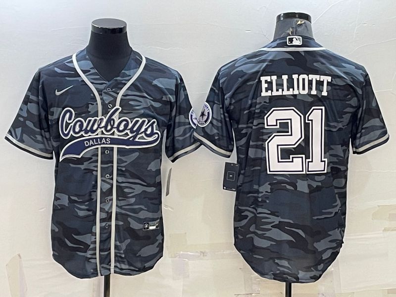 Men Dallas Cowboys #21 Elliott Camo 2022 Nike Co branded NFL Jerseys